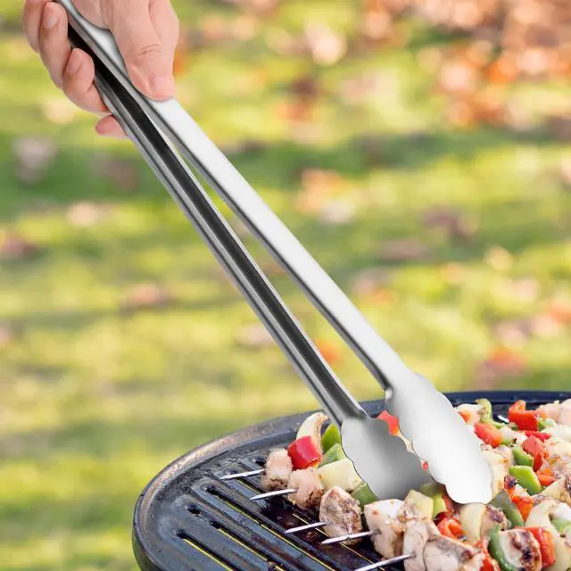 Alt view image 7 of 7 - 17" Extra Long Metal Tongs,Grilling Tongs,Stainless Steel Tongs for Cooking