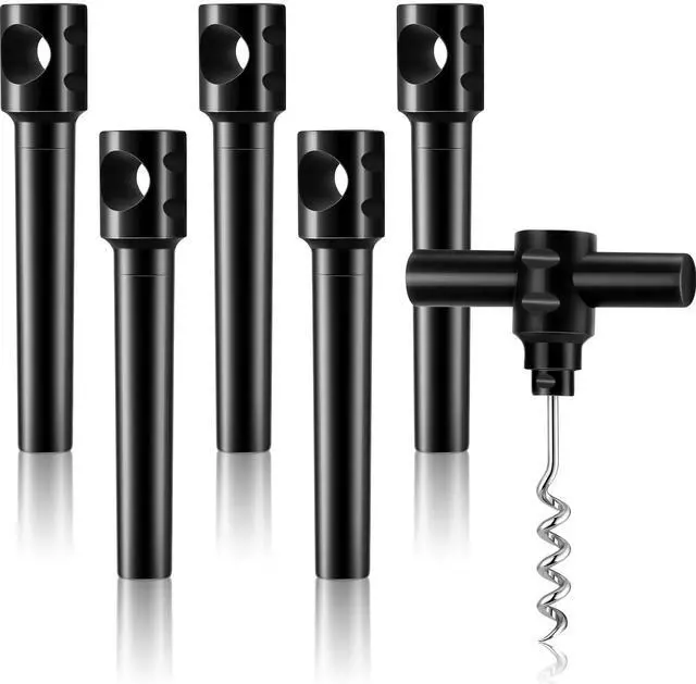 Main image of 6 Pcs Travel Pocket Wine Corkscrew Bulk Portable Wine Opener Plastic Cork Opener Mini Camping Cork Screw for Waiter Corkscrews Restaurant Bottle Camping Travel Gift(Black)