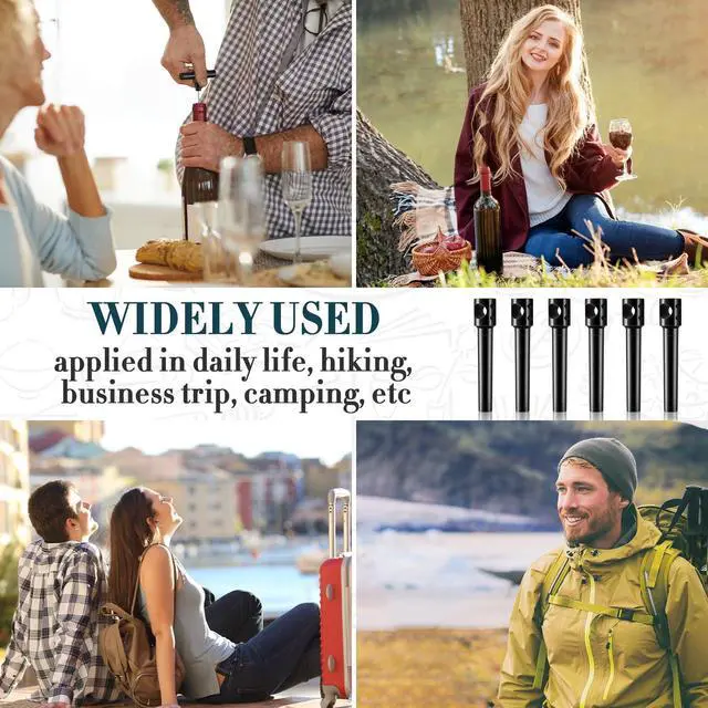 Alt view image 4 of 7 - 6 Pcs Travel Pocket Wine Corkscrew Bulk Portable Wine Opener Plastic Cork Opener Mini Camping Cork Screw for Waiter Corkscrews Restaurant Bottle Camping Travel Gift(Black)