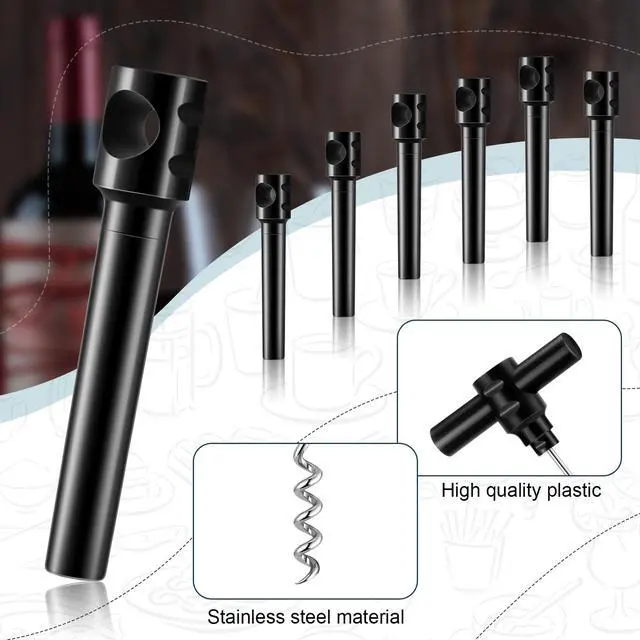 Alt view image 6 of 7 - 6 Pcs Travel Pocket Wine Corkscrew Bulk Portable Wine Opener Plastic Cork Opener Mini Camping Cork Screw for Waiter Corkscrews Restaurant Bottle Camping Travel Gift(Black)