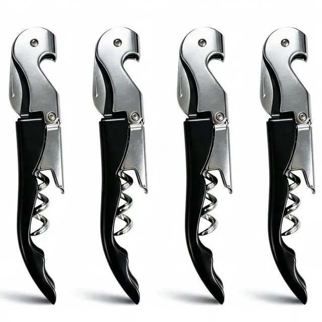 Main image of 4 Pack Wine Opener Wine Key Waiter Corkscrew Professional Bottle Opener | 3-in-1 Multifunction Heavy-Duty Stainless Steel Bar Tools Ergonomic & Portable Ideal Gift for Wine Lovers