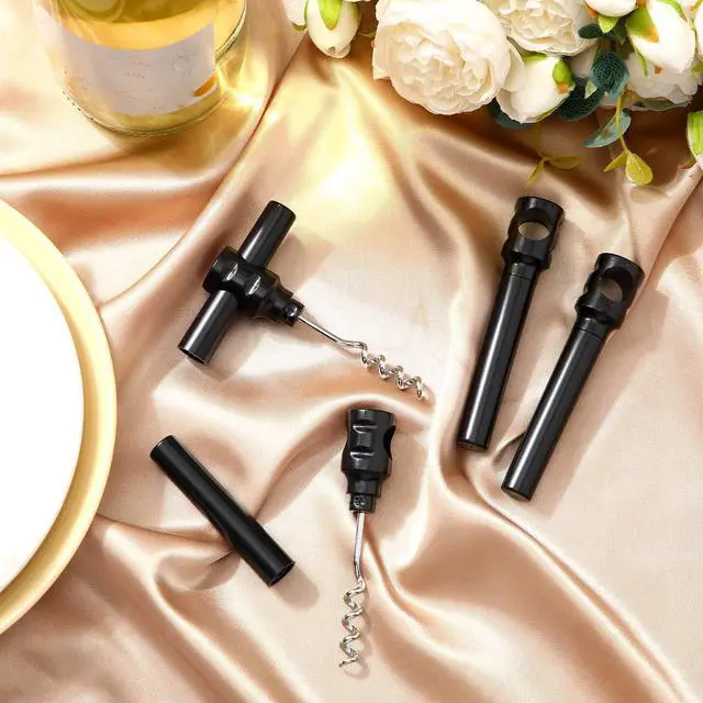 Alt view image 7 of 7 - 6 Pcs Travel Pocket Wine Corkscrew Bulk Portable Wine Opener Plastic Cork Opener Mini Camping Cork Screw for Waiter Corkscrews Restaurant Bottle Camping Travel Gift(Black)
