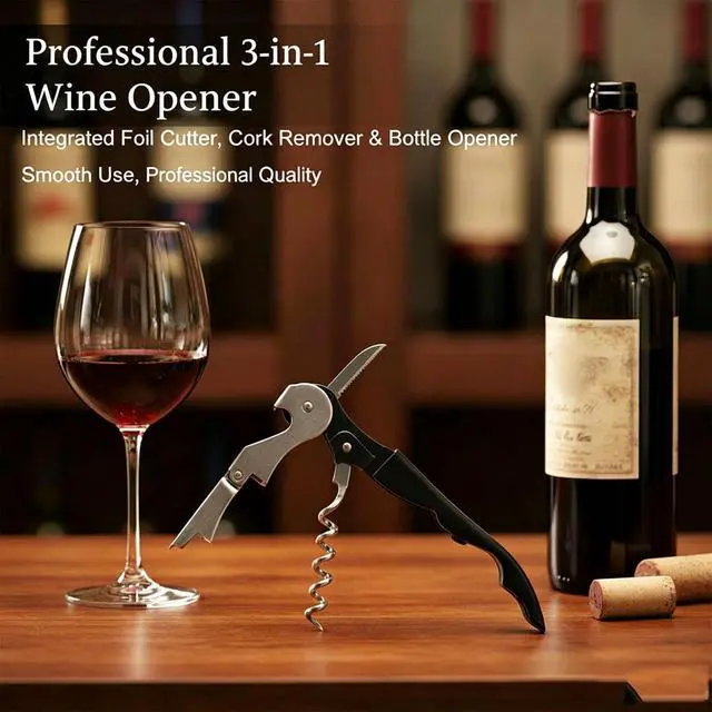 Alt view image 5 of 7 - 4 Pack Wine Opener Wine Key Waiter Corkscrew Professional Bottle Opener | 3-in-1 Multifunction Heavy-Duty Stainless Steel Bar Tools Ergonomic & Portable Ideal Gift for Wine Lovers