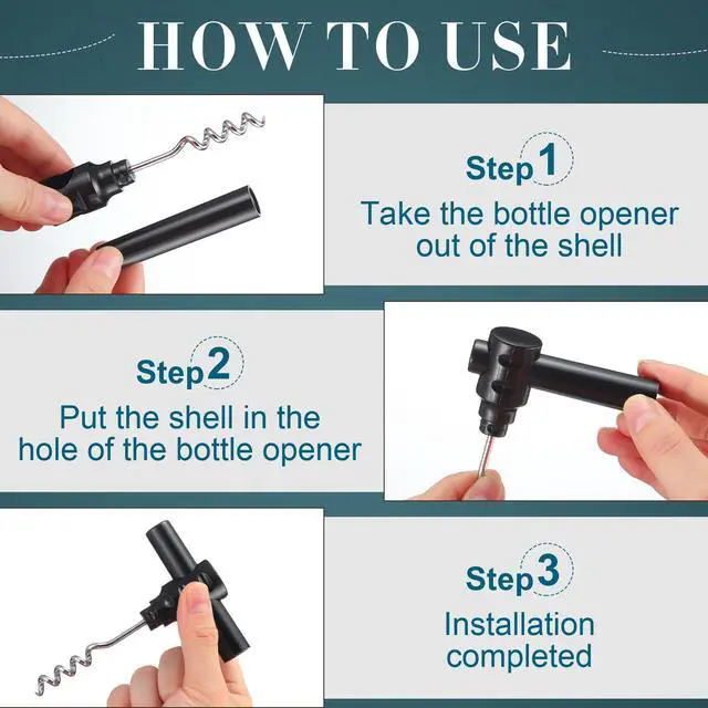 Alt view image 5 of 7 - 6 Pcs Travel Pocket Wine Corkscrew Bulk Portable Wine Opener Plastic Cork Opener Mini Camping Cork Screw for Waiter Corkscrews Restaurant Bottle Camping Travel Gift(Black)