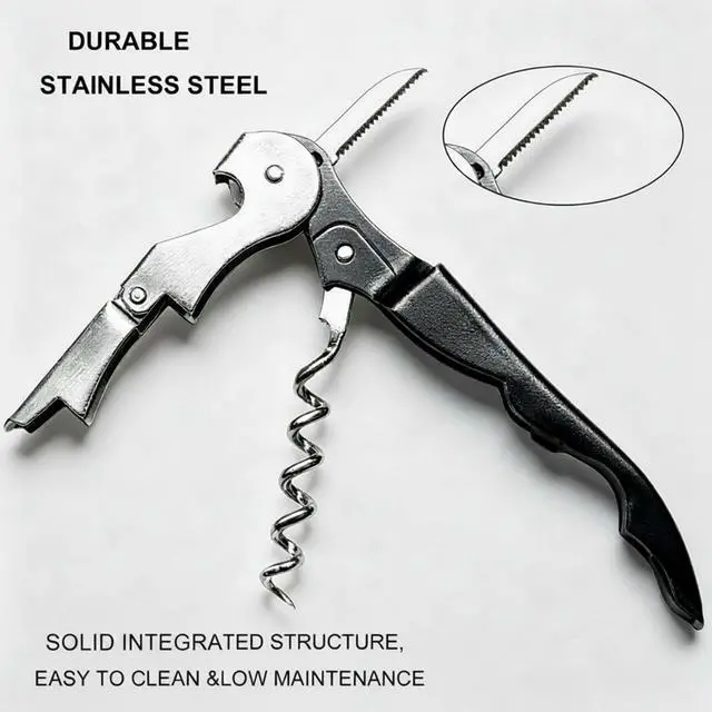 Alt view image 7 of 7 - 4 Pack Wine Opener Wine Key Waiter Corkscrew Professional Bottle Opener | 3-in-1 Multifunction Heavy-Duty Stainless Steel Bar Tools Ergonomic & Portable Ideal Gift for Wine Lovers