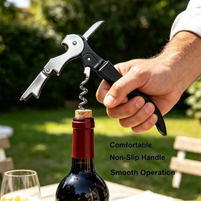 Alt view image 6 of 7 - 4 Pack Wine Opener Wine Key Waiter Corkscrew Professional Bottle Opener | 3-in-1 Multifunction Heavy-Duty Stainless Steel Bar Tools Ergonomic & Portable Ideal Gift for Wine Lovers