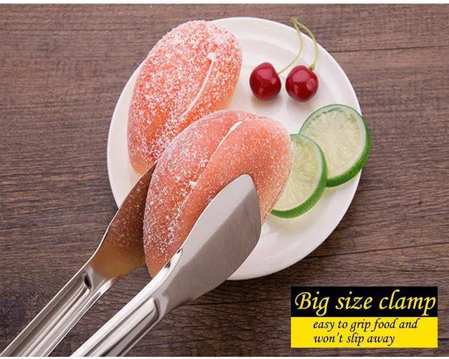 Alt view image 4 of 7 - 2Pcs 9-Inch Cooking Tongs, Stainless Steel Serving Tongs for Barbecue, Cooking, Salad, Grilling, Serving and Frying