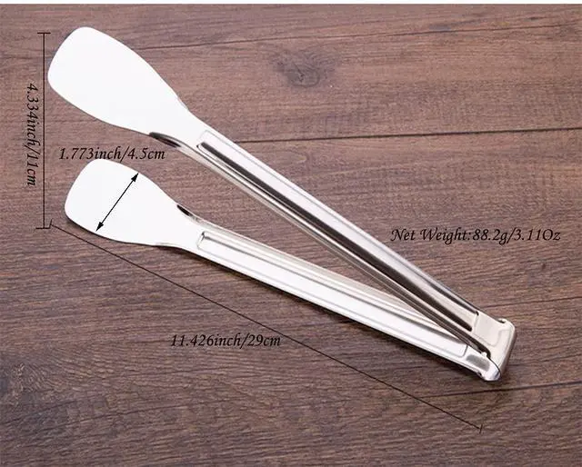 Alt view image 2 of 7 - 2Pcs 9-Inch Cooking Tongs, Stainless Steel Serving Tongs for Barbecue, Cooking, Salad, Grilling, Serving and Frying