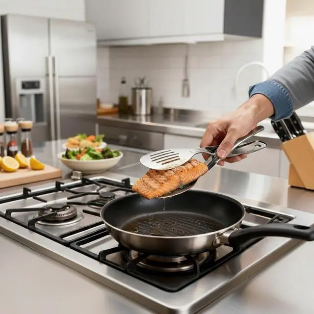 Alt view image 7 of 7 - Stainless Steel Kitchen Scissor Heat-Resistant Tongs for Cooking