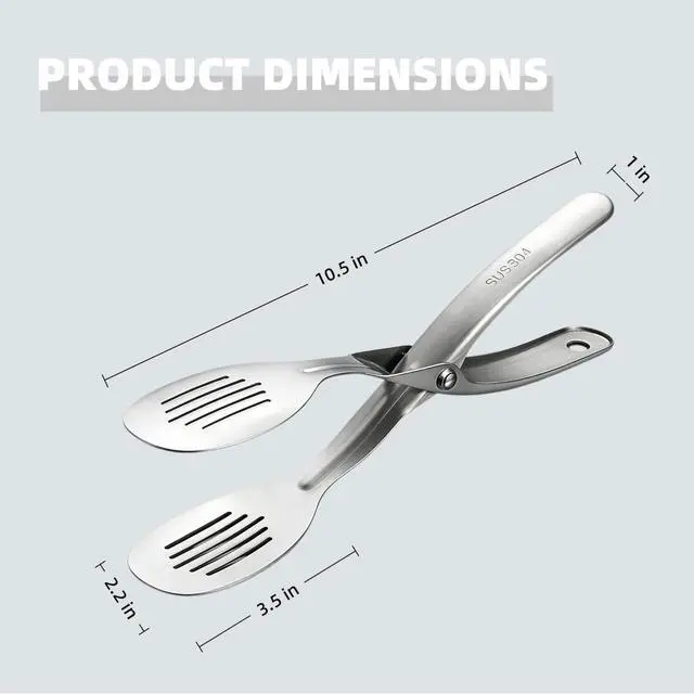 Alt view image 2 of 7 - Stainless Steel Kitchen Scissor Heat-Resistant Tongs for Cooking