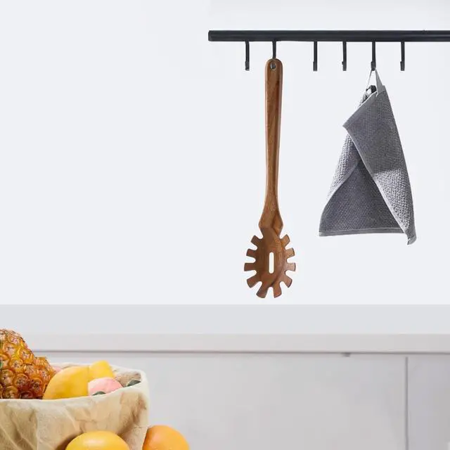 Alt view image 2 of 7 - Wooden Pasta Spoon with Teeth Spaghetti Fork Tongs 13'' Pasta Forks Serving Utensils Acacia Wood Spaghetti Server Spoons Ladle Pastas Spatula Kitchen Tool Spaghettis Scoop Strainer Noodle Spoon