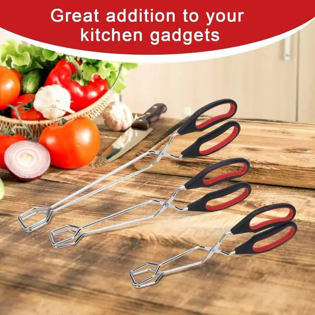 Alt view image 5 of 6 - 3 Pack Scissor Tongs Cooking Stainless Steel Food Tongs Barbecue Grilling Tongs for Flipping Food Tool, 9/11/13 Inch