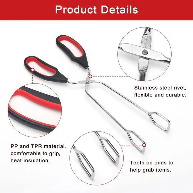 Alt view image 3 of 6 - 3 Pack Scissor Tongs Cooking Stainless Steel Food Tongs Barbecue Grilling Tongs for Flipping Food Tool, 9/11/13 Inch