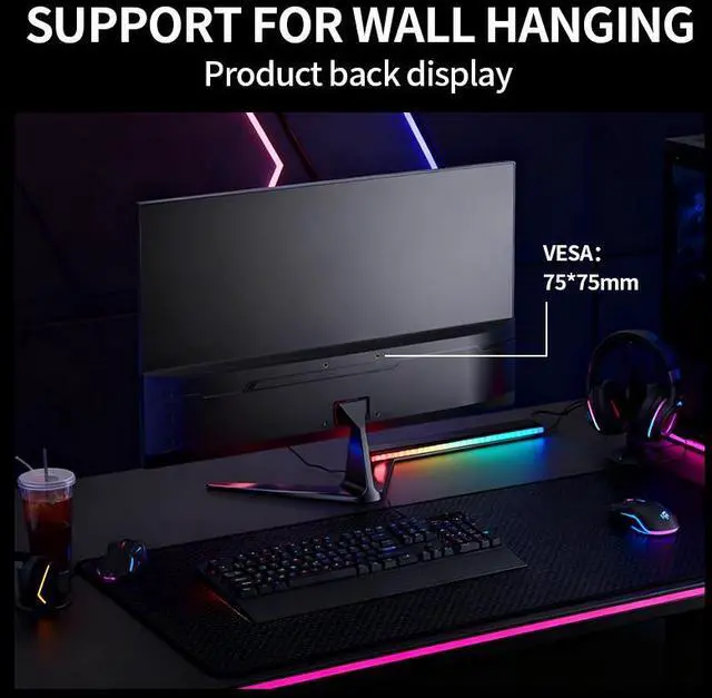 Alt view image 6 of 7 - Gawfolk 24.5-inch Gaming Monitor, FHD 1080P VA Panel, 300Hz Refresh Rate, 1ms Response Time, AMD FreeSync, 100% sRGB, 3500:1 Contrast Ratio, 8-Bit Color, Support Wall Mount