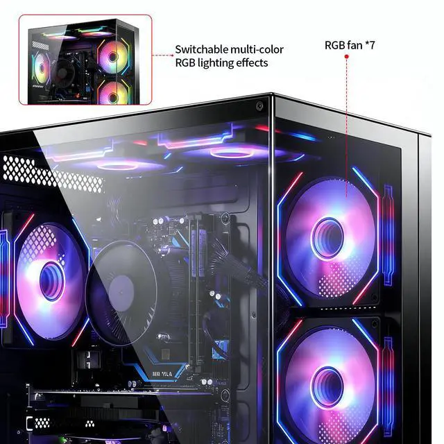 Alt view image 4 of 7 - suevery Intel Core i7-4790 3.6-4.0GHz 4-Core Processor, 16GB RAM, 256GB SSD, Prebuilt Tower Desktop Computer, Business Home or Office PC, Black, with WiFi 6, HDMI, Bluetooth Support,windows 11 pro