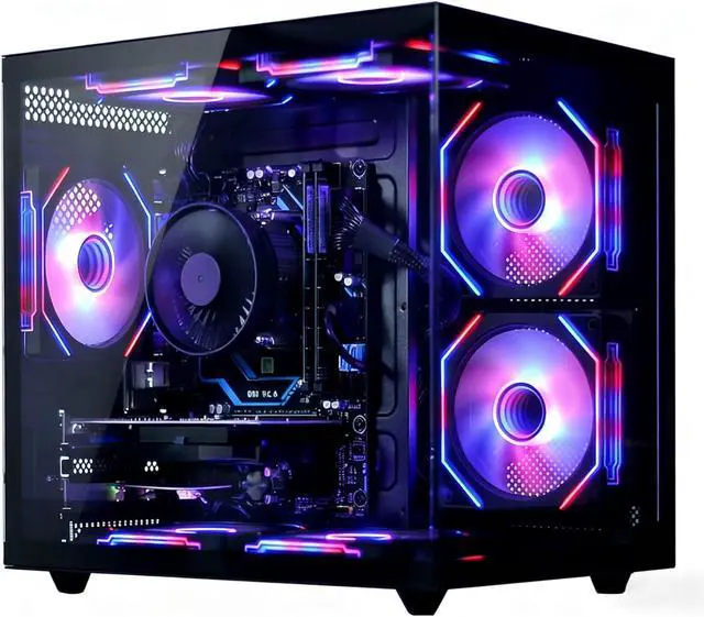Main image of suevery Gaming PC Desktop, Ryzen 5 6-Core 3.6GHz Up to 4.1GHz 16GB DDR4 RAM 512G SSD RX 560 4G Graphics Card Wi-Fi 6, Gamer Computer Tower for Home Office,Bluetooth Support,windows 11 pro Black