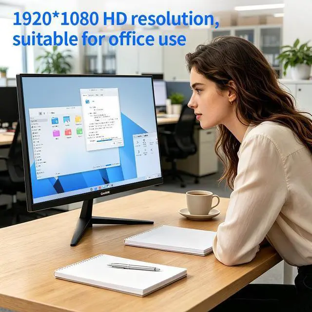 Alt view image 5 of 7 - Gawfolk 22" Flat PC Monitor, 1K Full HD 1920x1080 100Hz Low Blue Light Desktop Display for Home Office