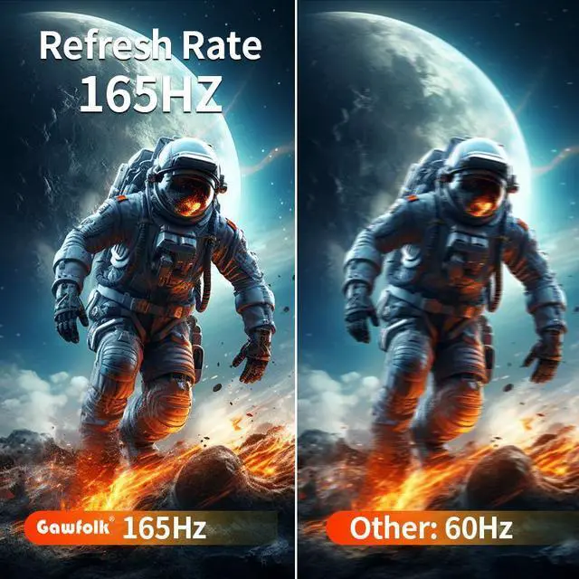 Alt view image 4 of 7 - Gawfolk 34 Inch Ultrawide Gaming Monitor, 165Hz UWQHD (3440x1440) Screen | FreeSync, PIP/PBP Mode, Dual HDMI 2.0 & DP 1.4, VESA, Assist Crosshair
