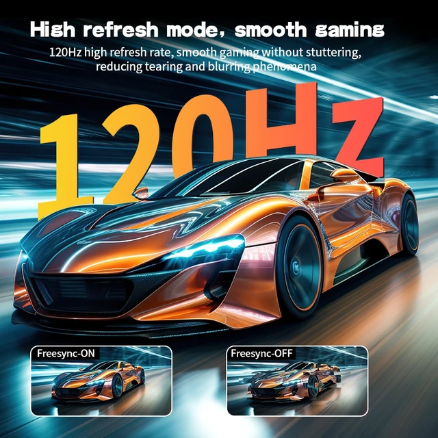 Alt view image 5 of 7 - Gawfolk 34" Curved Ultrawide Gaming Monitor, 21:9 Aspect Ratio WQHD 2560 x 1080, 120Hz Refresh Rate, 100% sRGB Wide Color Gamut, 3000:1 Contrast Ratio, Freesync, VESA Mount 75x75mm, Tilt Adjustment fo