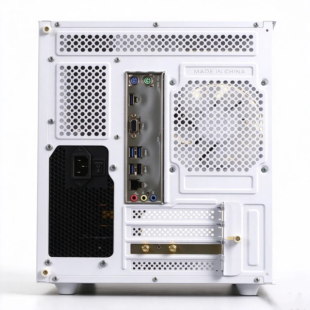 Alt view image 5 of 5 - Qehi Prebuilt Desktop PC, AMD Ryzen 5 3400G, 16GB DDR4 RAM, 256GB 2.5" SSD, White ARGB Tempered Glass Tower, Home Office & Student Desktop Computer