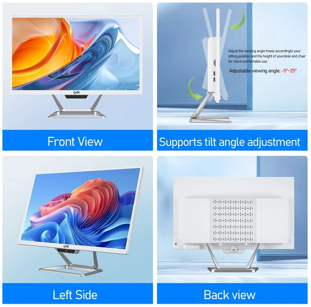 Alt view image 3 of 7 - Qehi 21.5"Inch All-in-One Desktop Computer Core I5 Up to 3.5G 16G RAM 256G SSD Wi-Fi6 Includes Keyboard & Mouse