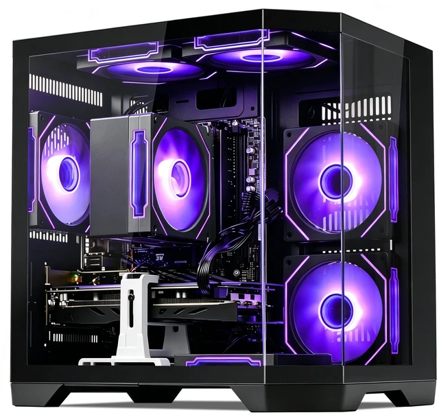 Main image of Qehi Gaming Desktop PC, Ryzen 7 , RTX3050 8G,16G RAM,1T SSD ,WIFI6,prebuilt Black pcs