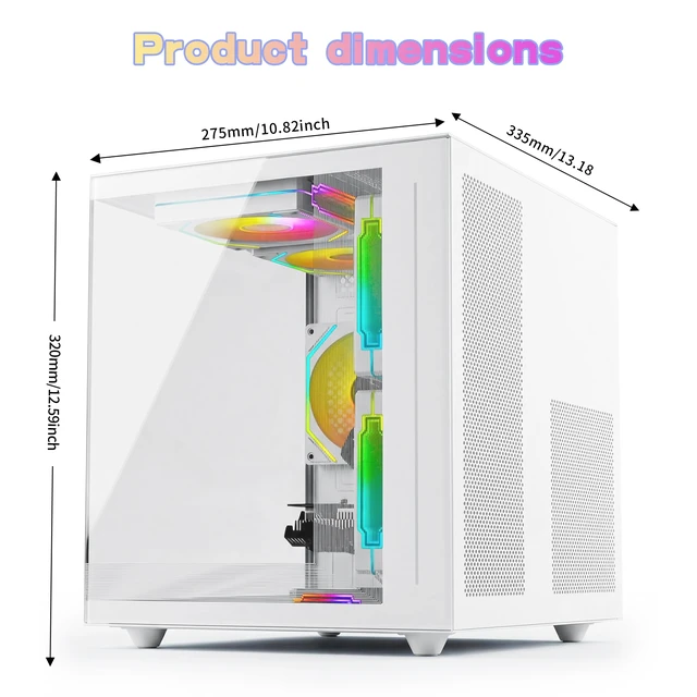 Alt view image 7 of 7 - Qehi Desktop Tower PC, Ryzen 5 3400G , 16GB DDR4 RAM, 512GB 2.5" SATA SSD, RGB Lighting, White Desktop Computer for Home Office Daily Use