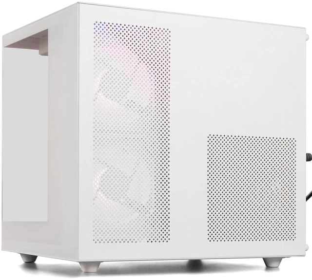 Alt view image 6 of 7 - Qehi Prebuilt Desktop PC, AMD Ryzen 5 3400G, 16GB DDR4 RAM, 256GB 2.5" SSD, White ARGB Tempered Glass Tower, Home Office & Student Desktop Computer