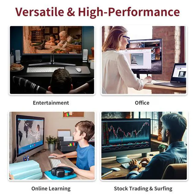 Alt view image 7 of 7 - 27" All-in-One Desktop Computer, i5 CPU, 16GB RAM, 512GB SSD, Win 11 Home WiFi 6 AX900 + BT External Adapter, Space-Saving AIO PC for Home Office,Mouse and keyboard Included