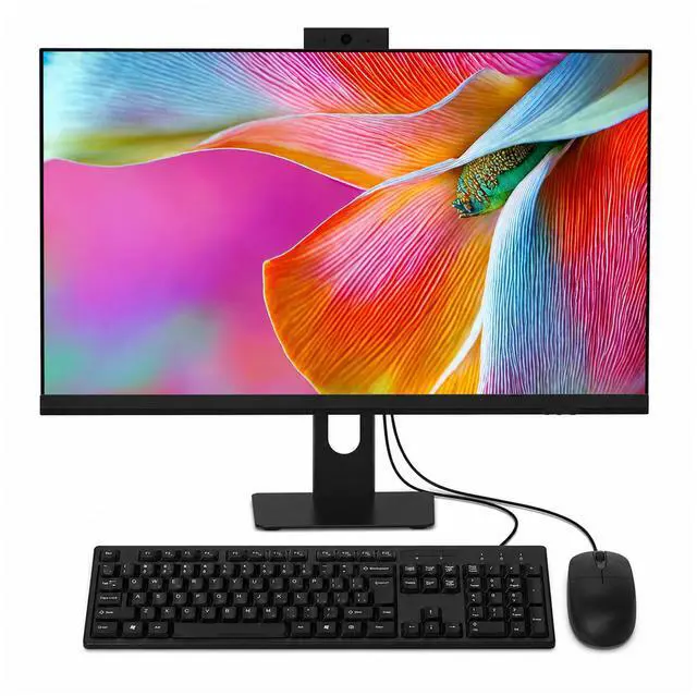Main image of 27" All-in-One Desktop Computer, i7 CPU, 16GB RAM, 512GB SSD, Win 11 Home Retractable Webcam, External WiFi 6 + BT Adapter, Integrated Graphics, Space-Saving AIO PC for Home Office Business