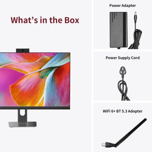 Alt view image 6 of 7 - 27" All-in-One Desktop Computer, i7 CPU, 16GB RAM, 512GB SSD, Win 11 Home Retractable Webcam, External WiFi 6 + BT Adapter, Integrated Graphics, Space-Saving AIO PC for Home Office Business