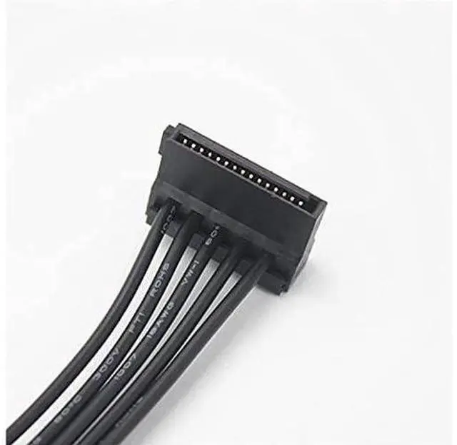 Alt view image 3 of 5 - 2 Pack 15 Pin SATA to 5 SATA Power Splitter Extension Cable for HDDSSD - 21 Inches