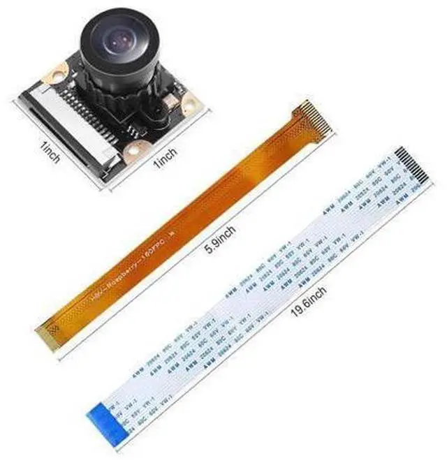 Alt view image 4 of 7 - Raspberry Pi Zero W Camera Module 5MP Wide Angle 160 Degree Fisheye Lens Camera OV5647 1080P Sensor HD Webcam Video with Zero Cable for Raspberry Pi Model 3 B/B+ A+ RPi 3/2/1/zero/zero W