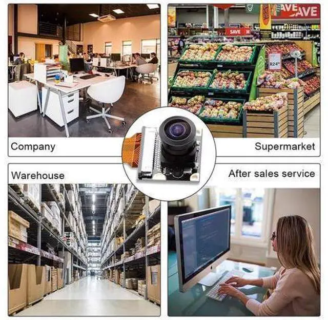 Alt view image 7 of 7 - Raspberry Pi Zero W Camera Module 5MP Wide Angle 160 Degree Fisheye Lens Camera OV5647 1080P Sensor HD Webcam Video with Zero Cable for Raspberry Pi Model 3 B/B+ A+ RPi 3/2/1/zero/zero W