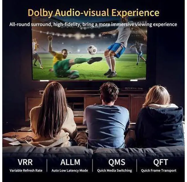 Alt view image 3 of 4 - 8K HDMI Cable 2.1, 6M/20FT Ultra High Speed HDMI Cable Braided Cord, HDMI Cables 48Gbps (8K@60Hz 7680x4320, 4K@120Hz) Supports Dynamic HDR 10 eARC 3D, Dolby Atmos Compatible with Roku TV/PS5/HD