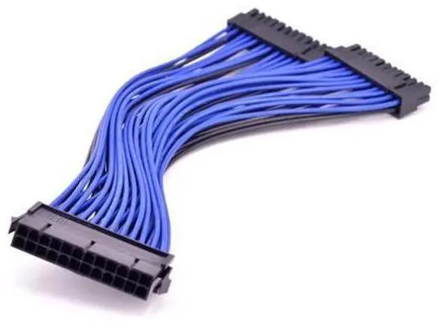 Alt view image 2 of 3 - 24Pin 1 to 2 Power Supply Extension Cable ATX 24 Pin Male to Female Power Port Cable 20+4 Pin Desktop Internal PSU cable 50CM 1.6 ft.