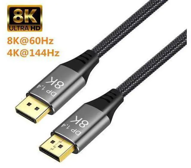 Main image of DisplayPort Cable Ultra HD 8K 4K Copper Cord DP 1.4 HBR3 8K@60Hz 4K@144Hz High Speed 32.4Gbps HDCP 3D Slim and Flexible DP to DP Cable 3m 10 ft.
