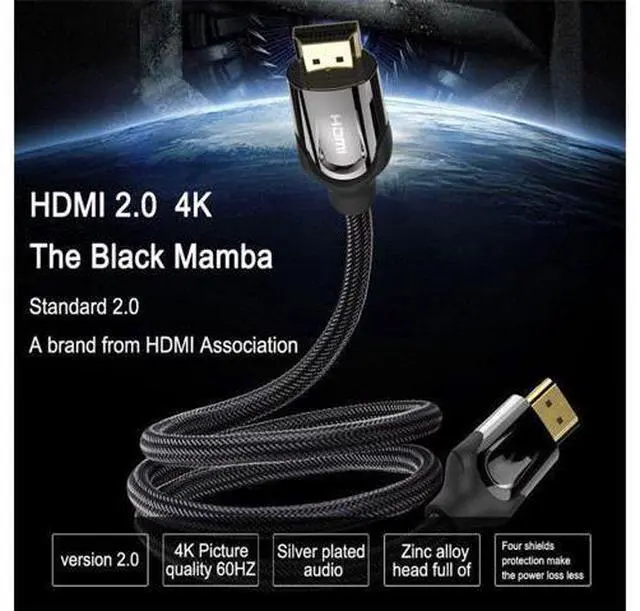 Alt view image 2 of 7 - HDMI 2.0 Cable, High Speed HDMI 2.0 4K Ultra HD Silver Cable Supports Ethernet, Xbox Play Station, PS3, PS4, PC, TV (3m/9.84 ft, Black)