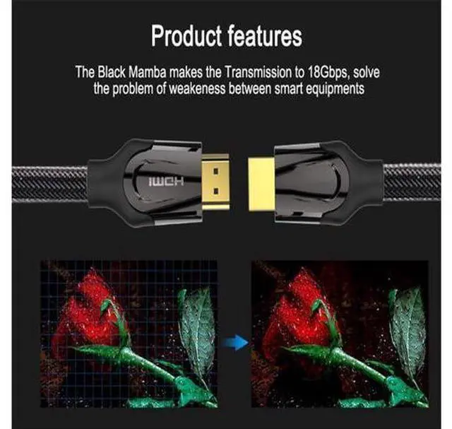 Alt view image 6 of 7 - HDMI 2.0 Cable, High Speed HDMI 2.0 4K Ultra HD Silver Cable Supports Ethernet, Xbox Play Station, PS3, PS4, PC, TV (3m/9.84 ft, Black)