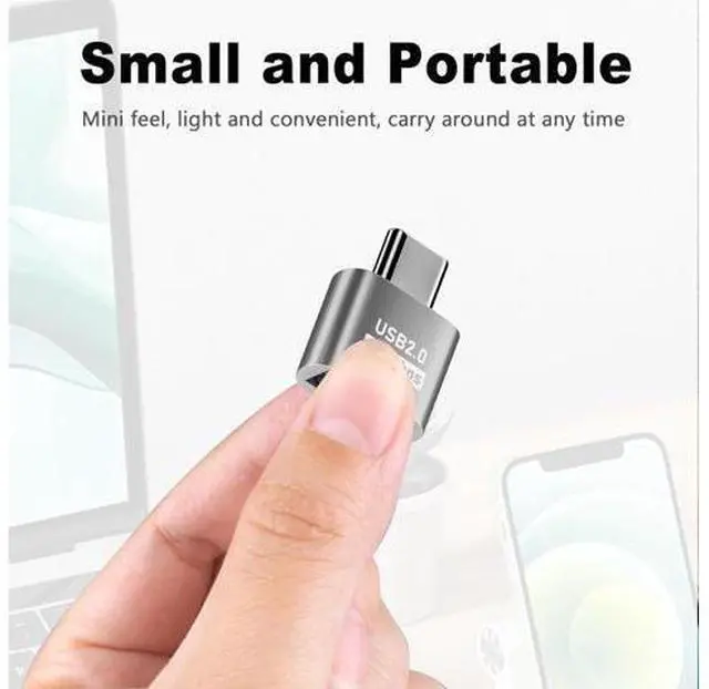 Alt view image 6 of 7 - USB C to USB Adapter 10Gbps, Type C Male to A Female Extension Adapater Support Data Transfer and Charging for Phone, Laptop, USB Keyboard 4 Pack (Silver) 10 Pack