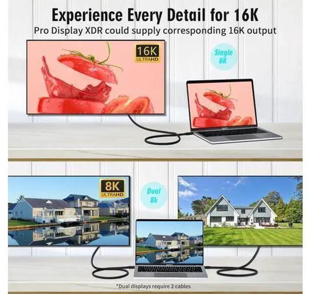 Alt view image 5 of 7 - USB4 Cable, with Thunderbolt 5 Cable, 240 W Charging Cable, 80 Gbps Data Cable, gen4 cable,16K@60Hz 4K120Hz HDR, USB C to USB C Cable, for Hub, Dock, M2, M3, SSD, Laptops, Monitor (TB5 80G 240W 1M)