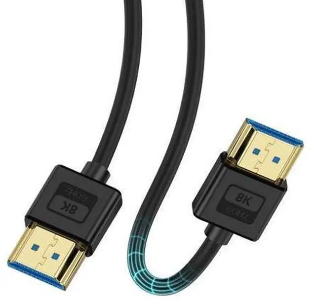 Main image of Ultra Soft Silicone Short HDMI Cable 6.6FT/2M, 8K Hyper Super Flexible Thin HDMI 2.1 Cable, High Speed Supports 3D, 8K@60Hz, ARC Type-A Male to Male for Camera, Monitor, PS5, Camcorder, Gimbal