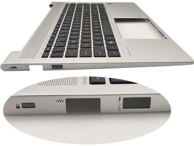 Alt view image 3 of 7 - Replacement Upper Case Palmrest for H-P Probook 450 G8 455 G8 15.6'' Series Laptop Top Cover Non-Backlit Keyboard Assembly M21740-001 Silver