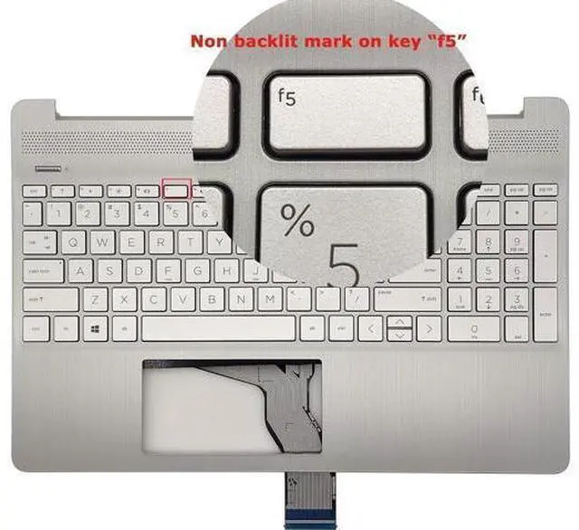 Alt view image 4 of 7 - Replacement Upper Case Palmrest for H-P 15T-DY 15-DY 15-EF 15Z-EF 15s-eq 15s-fq 15s-er 15s-fr Series Laptop Top Cover Non-Backlit Keyboard Assembly M17184-001 L63578-001 Natural Silver