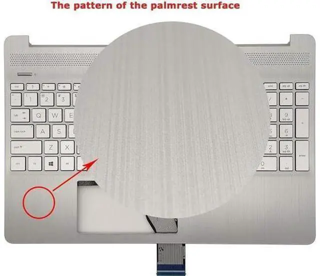 Alt view image 3 of 7 - Replacement Upper Case Palmrest for H-P 15T-DY 15-DY 15-EF 15Z-EF 15s-eq 15s-fq 15s-er 15s-fr Series Laptop Top Cover Non-Backlit Keyboard Assembly M17184-001 L63578-001 Natural Silver