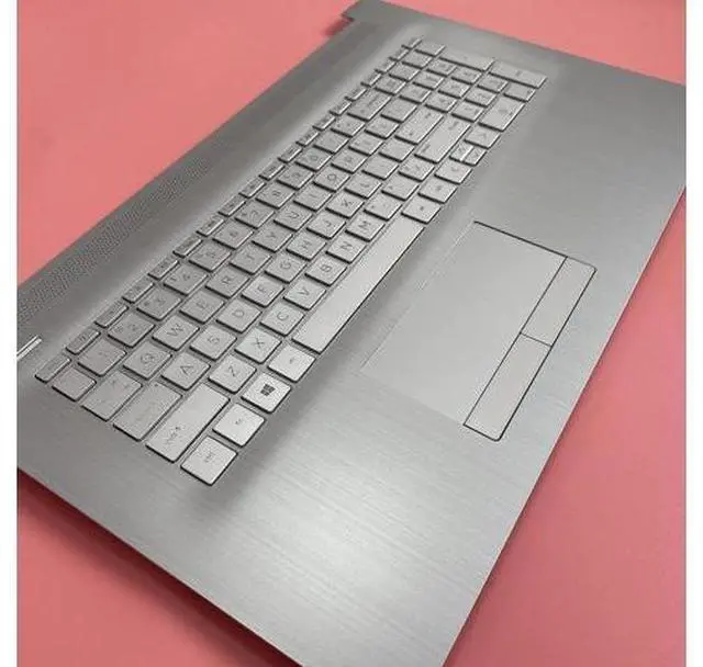 Alt view image 5 of 7 - Replacement for HP 17BY 17-by 17CA 17-CA Laptop Upper Case Palmrest Backlit Keyboard Touchpad Assembly Part with ODD L92783-001 6070B1308113 Top Cover Sliver 2020 Year