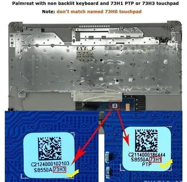 Alt view image 2 of 7 - Replacement Upper Case Palmrest for H-P 17-by 17-CA 17T-by 17Z-CA 17t-by400 17-by0026cy 17z-ca300 Series Laptop Non-Backlight Keyboard Assembly with ODD Top Cover L92785-001 Natural Silver