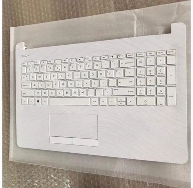 Alt view image 3 of 7 - Replacement for HP 15-BS 15T-BR 15Q-BU 15T-BS BW 15Z-BW 15-BS015DX Laptop Upper Case Palmrest Keyboard Touchpad Assembly Part AP204000E00 925009-001 925008-001 White