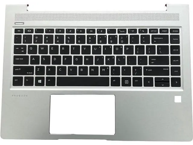 Main image of Replacement for HP ProBook 445 445R 440 G6 Laptop Upper Case Palmrest Keyboard Assembly Part L44589-001 Top Cover,Silver,14 inch