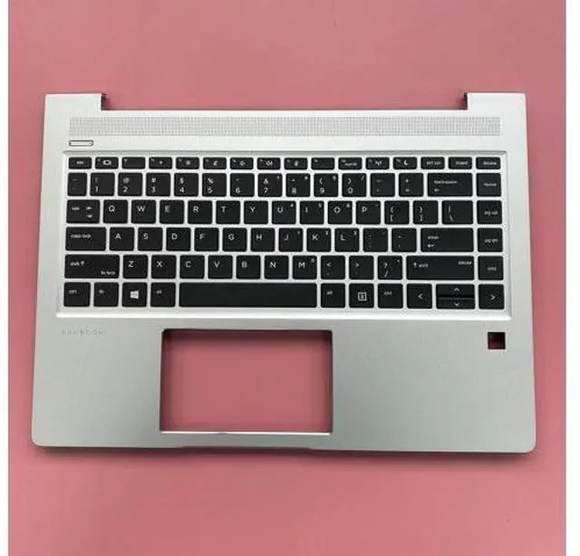 Alt view image 3 of 7 - Replacement for HP ProBook 445 445R 440 G6 Laptop Upper Case Palmrest Keyboard Assembly Part L44589-001 Top Cover,Silver,14 inch